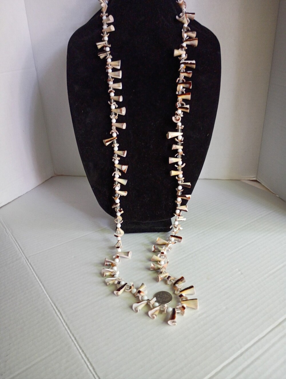 Vintage Extra Long Seashell Necklace